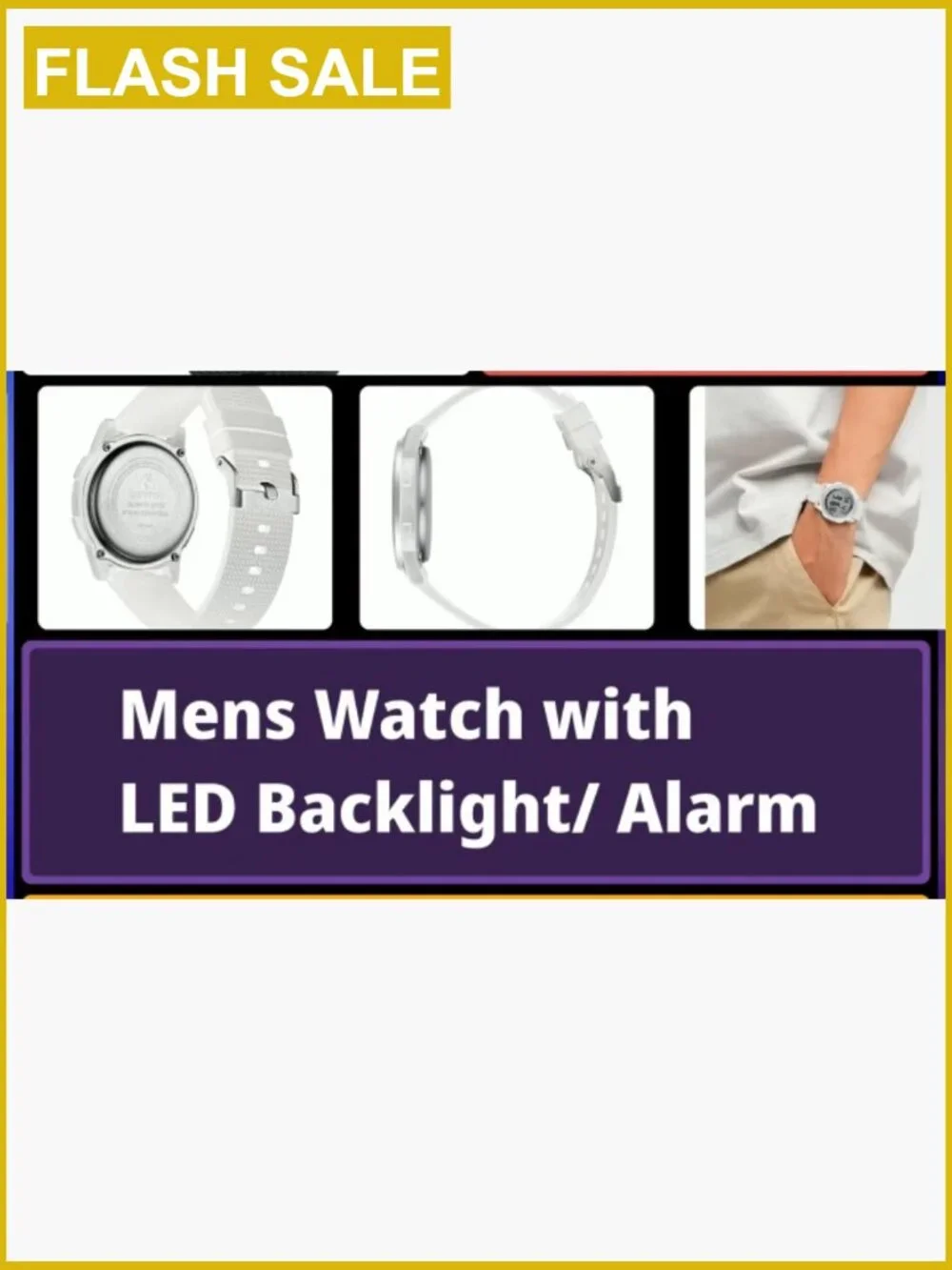 Men's Ultra Thin Sports Digital Watch Waterproof LED